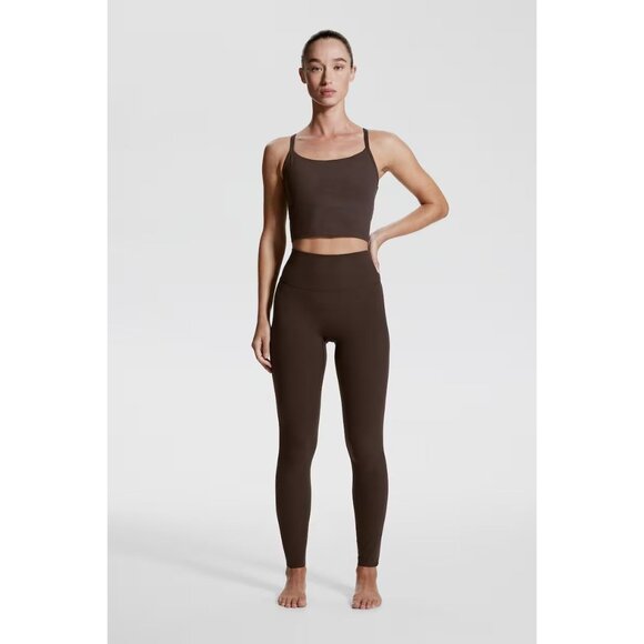 H&M SoftMove Sports Leggings in Dark Brown - Picture 2 of 5